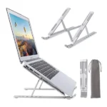 Folding Adjustable Aluminium Laptop Stand + FREE POUCH